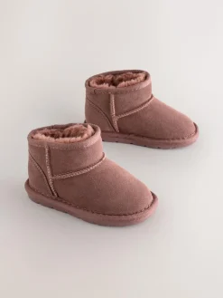 Next Pink Water Repellent Standard Fit (F) Suede Pull On Boots^ Baby Boots|Boots