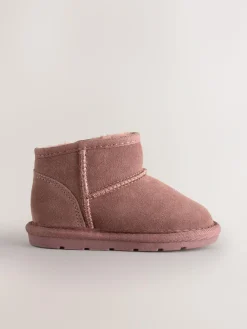 Next Pink Water Repellent Standard Fit (F) Suede Pull On Boots^ Baby Boots|Boots