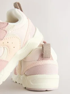 Clearance Next Wide Fit (G) Elastic Lace Touch Fasten Trainers Pink