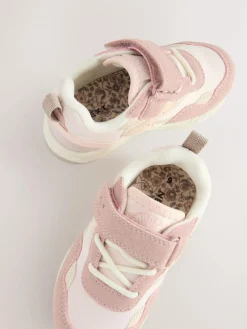 Clearance Next Wide Fit (G) Elastic Lace Touch Fasten Trainers Pink