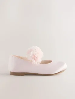 Hot Next Wide Fit (G) Satin Flower Girl Occasion Mary Jane Shoes Pink