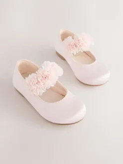 Hot Next Wide Fit (G) Satin Flower Girl Occasion Mary Jane Shoes Pink