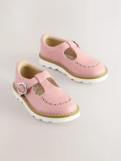 New Next Wide Fit (G) T-Bar Shoes Pink