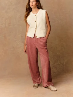 Outlet Next Pink Wide Leg Soft Cord Trousers