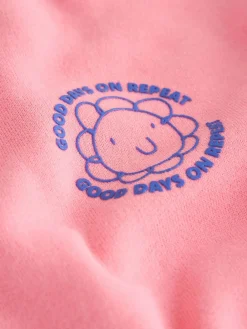 Next Pink Zebra Crew Neck Sweatshirt & Shorts Set (3mths-7yrs)^ Sweatshirts & Hoodies|Sets & Coords