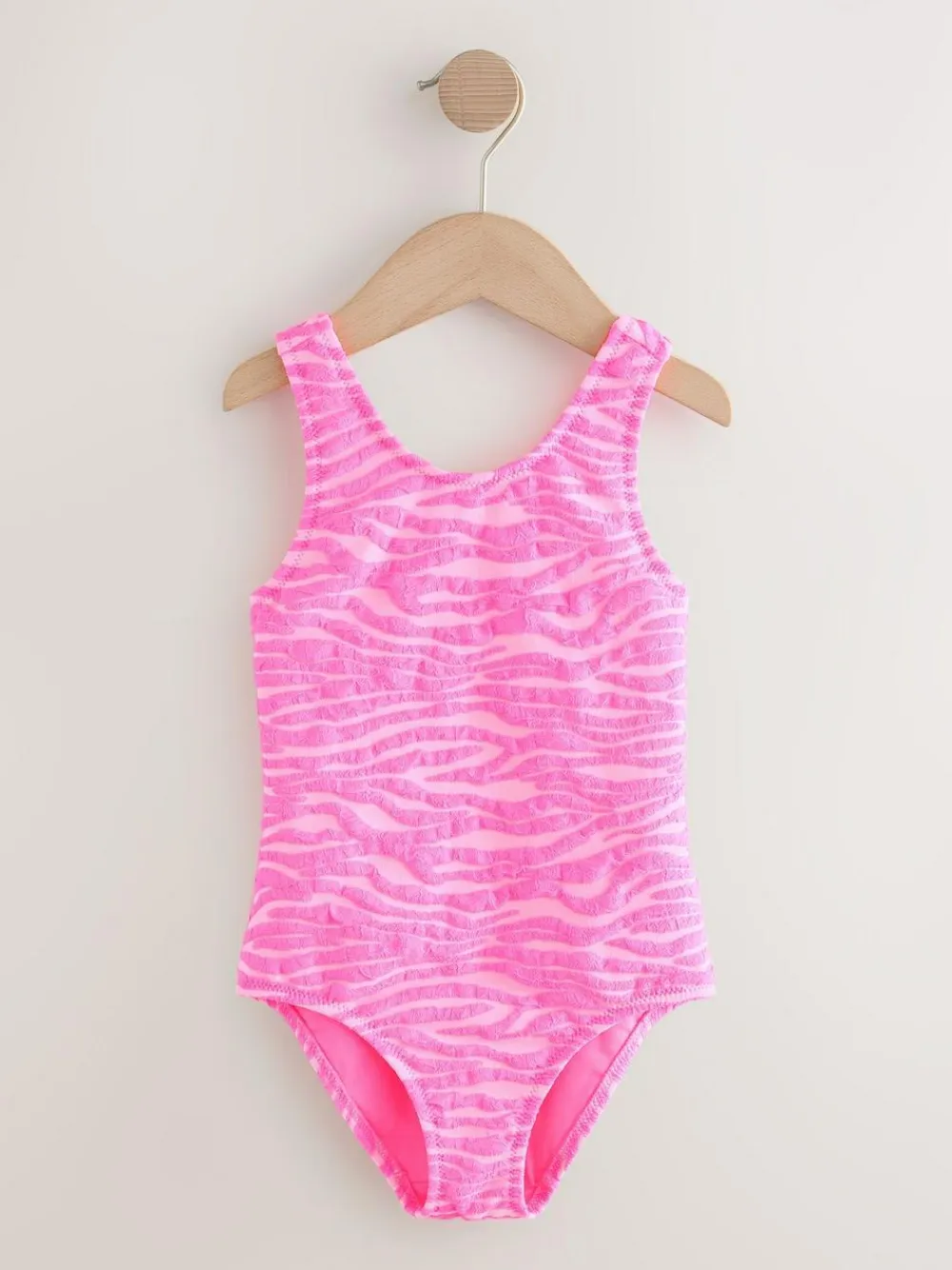 New Next Crinkle Swimsuit (3-16yrs) Pink Zebra