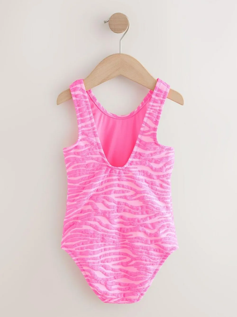 New Next Crinkle Swimsuit (3-16yrs) Pink Zebra