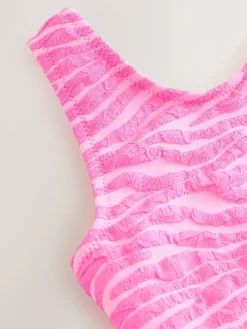 New Next Crinkle Swimsuit (3-16yrs) Pink Zebra