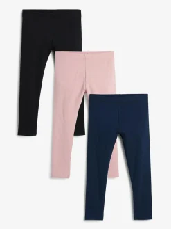 Sale Next Pink/Black/Navy Regular Fit Leggings 3 Pack (3-16yrs)