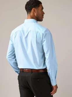 Outlet Next Regular Fit Easy Care Long Sleeve Single Cuff Smart Shirts 2 Pack Pink/Blue