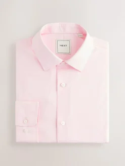 Outlet Next Regular Fit Easy Care Long Sleeve Single Cuff Smart Shirts 2 Pack Pink/Blue