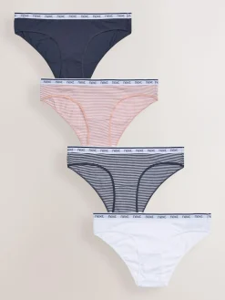 Next Bikini Cotton Logo Knickers 4 Pack^Women Panties|All Lingerie