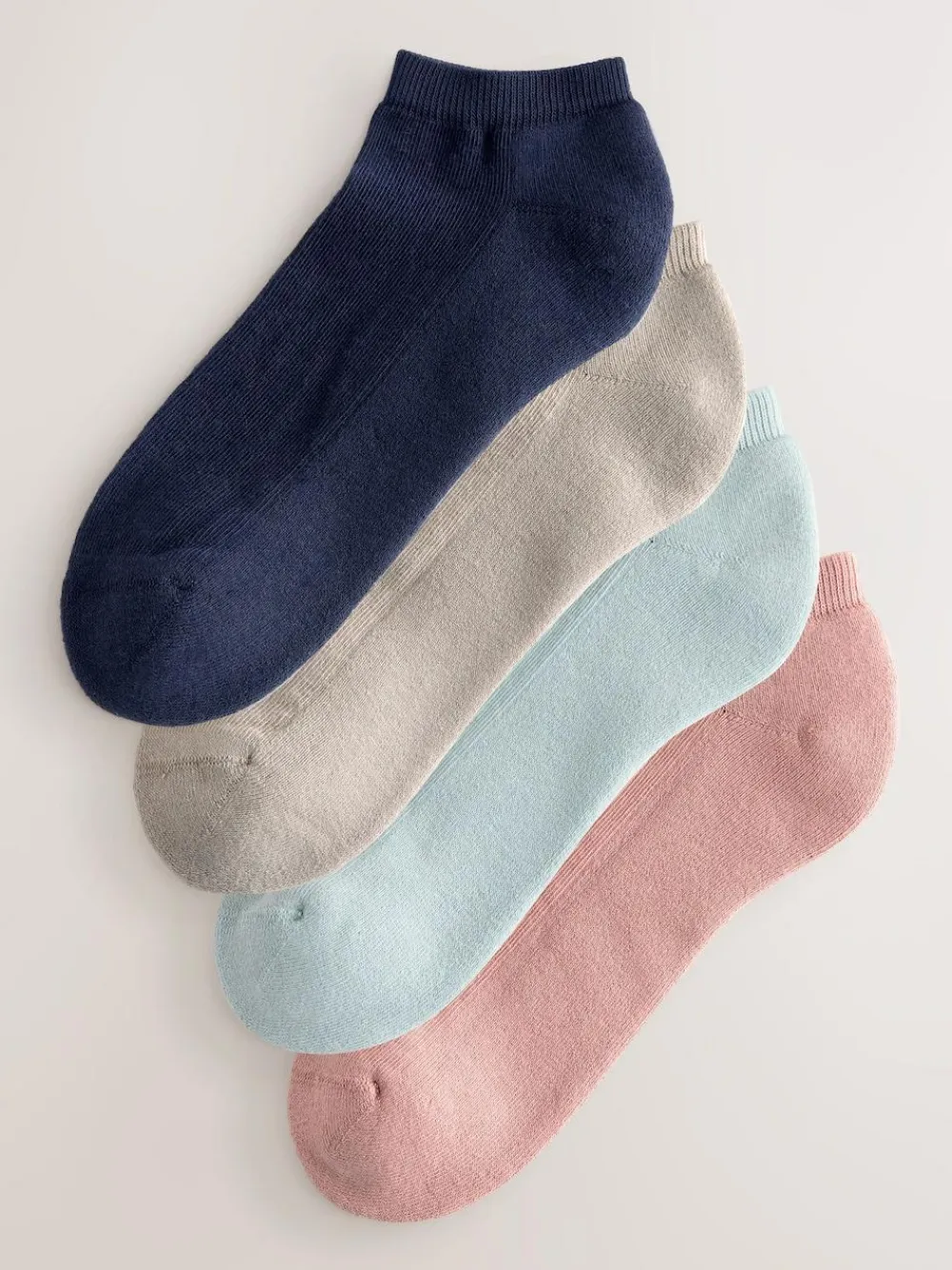 Discount Next Cushion Sole Trainer Socks 4 Pack Pink/Blue/Neutral