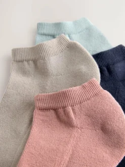 Discount Next Cushion Sole Trainer Socks 4 Pack Pink/Blue/Neutral