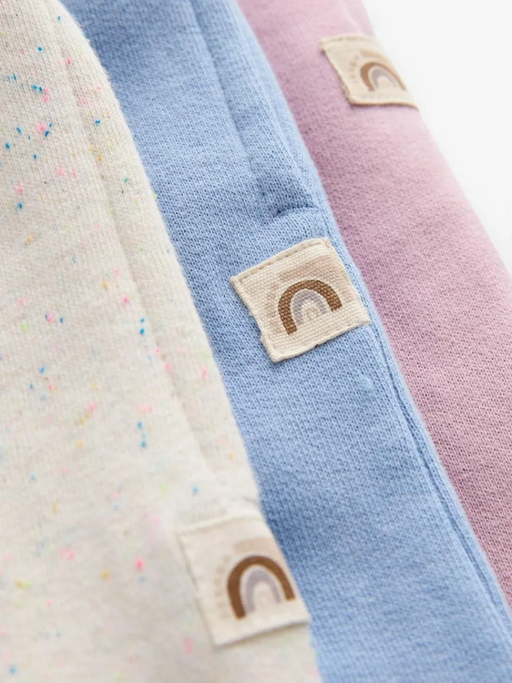 Discount Next Wide Leg Joggers 3 Pack (3mths-7yrs) Pink/Blue/Oatmeal