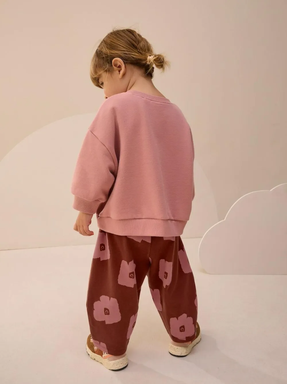 Next Pink/Brown Tomato Sweatshirt and Barrel Leg Joggers Set (3mths-7yrs)^ Baby Girls|Sweatshirts & Hoodies
