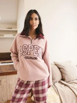 Next Half Zip Graphic Fleece^Women Loungewear|Coats & Jackets