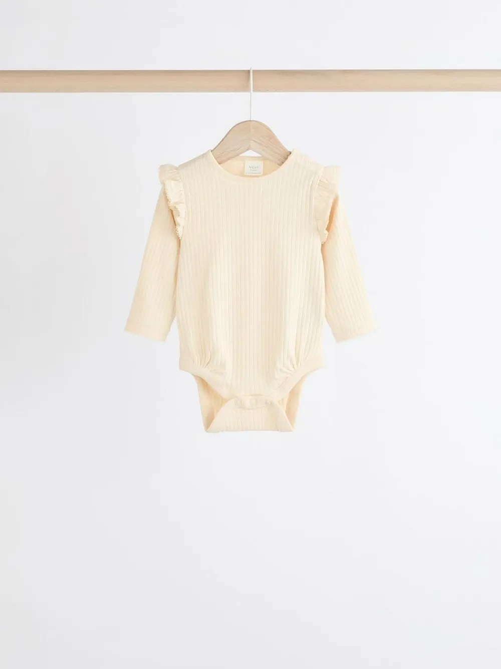 Outlet Next Baby Long Sleeve Frill Bodysuits 4 Pack (0mths-2yrs) Pink/Cream