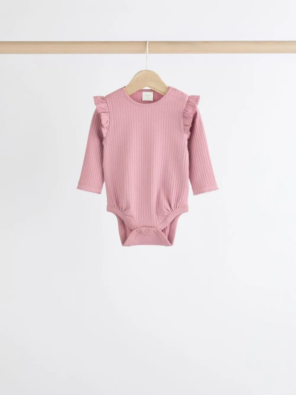 Outlet Next Baby Long Sleeve Frill Bodysuits 4 Pack (0mths-2yrs) Pink/Cream
