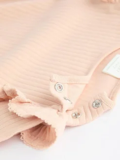 Outlet Next Baby Long Sleeve Frill Bodysuits 4 Pack (0mths-2yrs) Pink/Cream