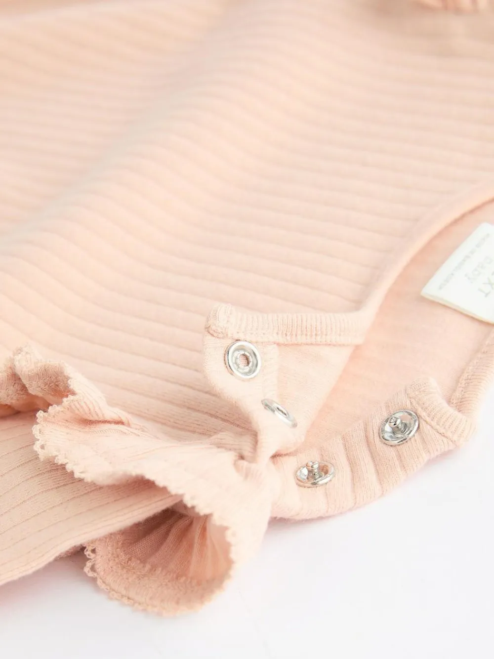 Outlet Next Baby Long Sleeve Frill Bodysuits 4 Pack (0mths-2yrs) Pink/Cream