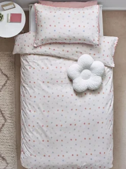 Next Pink/Cream Polka Dot Printed Polycotton Duvet Cover and Pillowcase Bedding Set^ Childrens Bedding|Bedsets & Duvet Covers