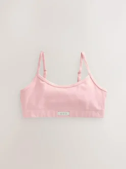 Next Pink/Cream Soft Touch Strappy Crop Top (5-16yrs)^ Bras & Crop Tops