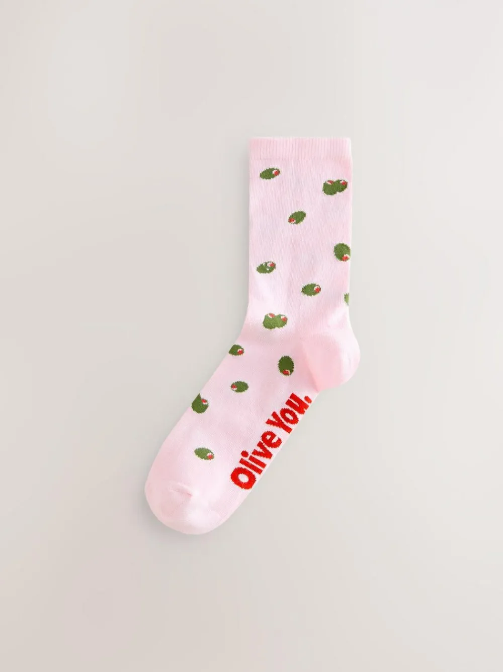 Online Next Pink/Green 'Olive You' Ankle Socks 4 Pack Pink/Green 'Olive You'