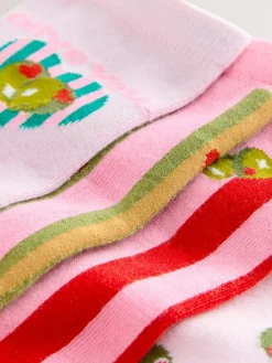 Online Next Pink/Green 'Olive You' Ankle Socks 4 Pack Pink/Green 'Olive You'