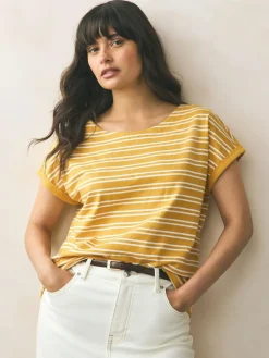 Sale Next Cap Sleeve T-Shirts 5 Pack Pink/Green/White/Yellow Stripe/ Palm Print