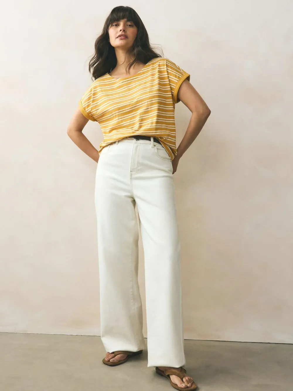 Sale Next Cap Sleeve T-Shirts 5 Pack Pink/Green/White/Yellow Stripe/ Palm Print