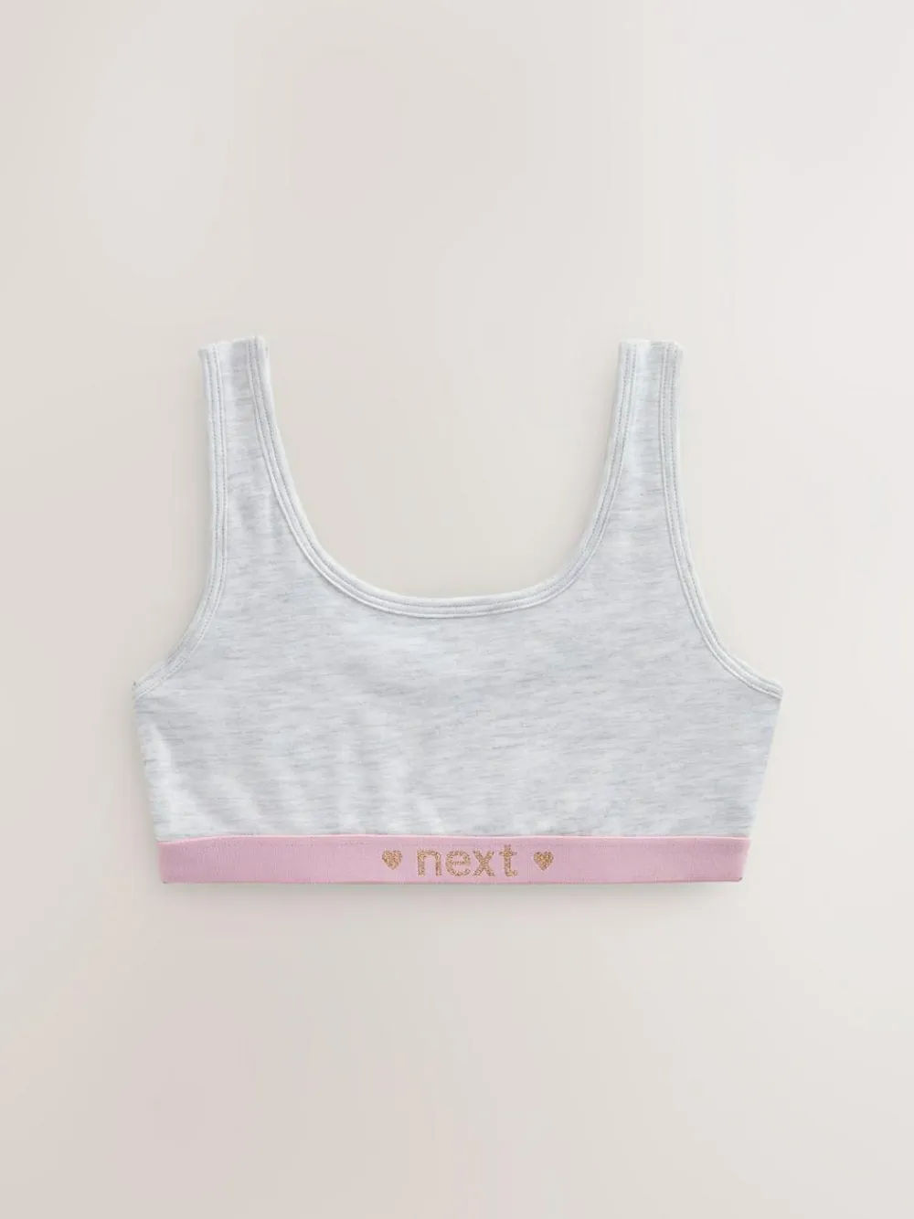 Next Pink/Grey Scoop Crop Tops 3 Pack (5-16yrs)^ Underwear|Bras & Crop Tops