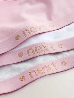 Next Pink/Grey Scoop Crop Tops 3 Pack (5-16yrs)^ Underwear|Bras & Crop Tops