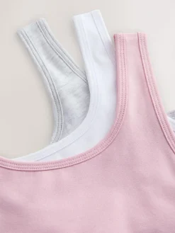 Next Pink/Grey Scoop Crop Tops 3 Pack (5-16yrs)^ Underwear|Bras & Crop Tops