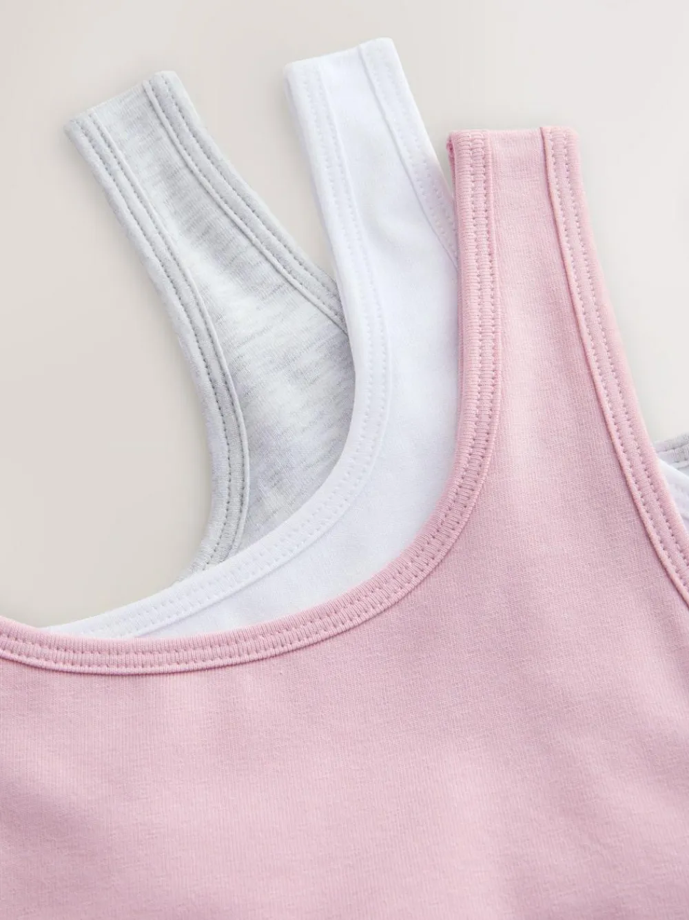 Next Pink/Grey Scoop Crop Tops 3 Pack (5-16yrs)^ Underwear|Bras & Crop Tops