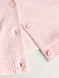Best Next Pink/Neutral 100% Cotton Cardigans 2 Pack (0mths-3yrs)