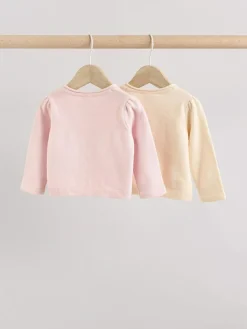 Best Next Pink/Neutral 100% Cotton Cardigans 2 Pack (0mths-3yrs)