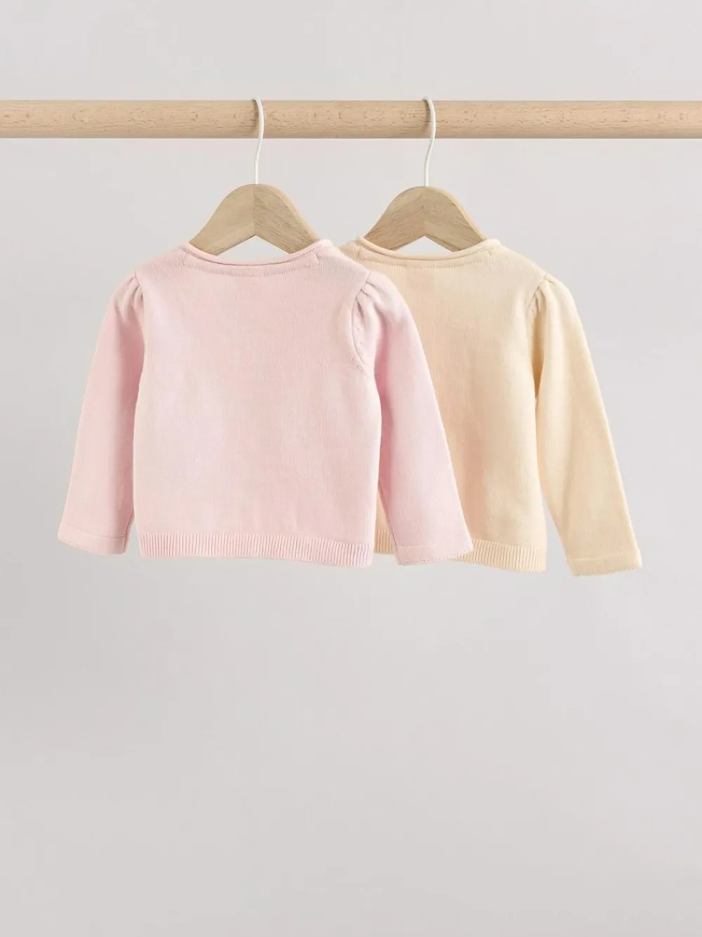 Best Next Pink/Neutral 100% Cotton Cardigans 2 Pack (0mths-3yrs)