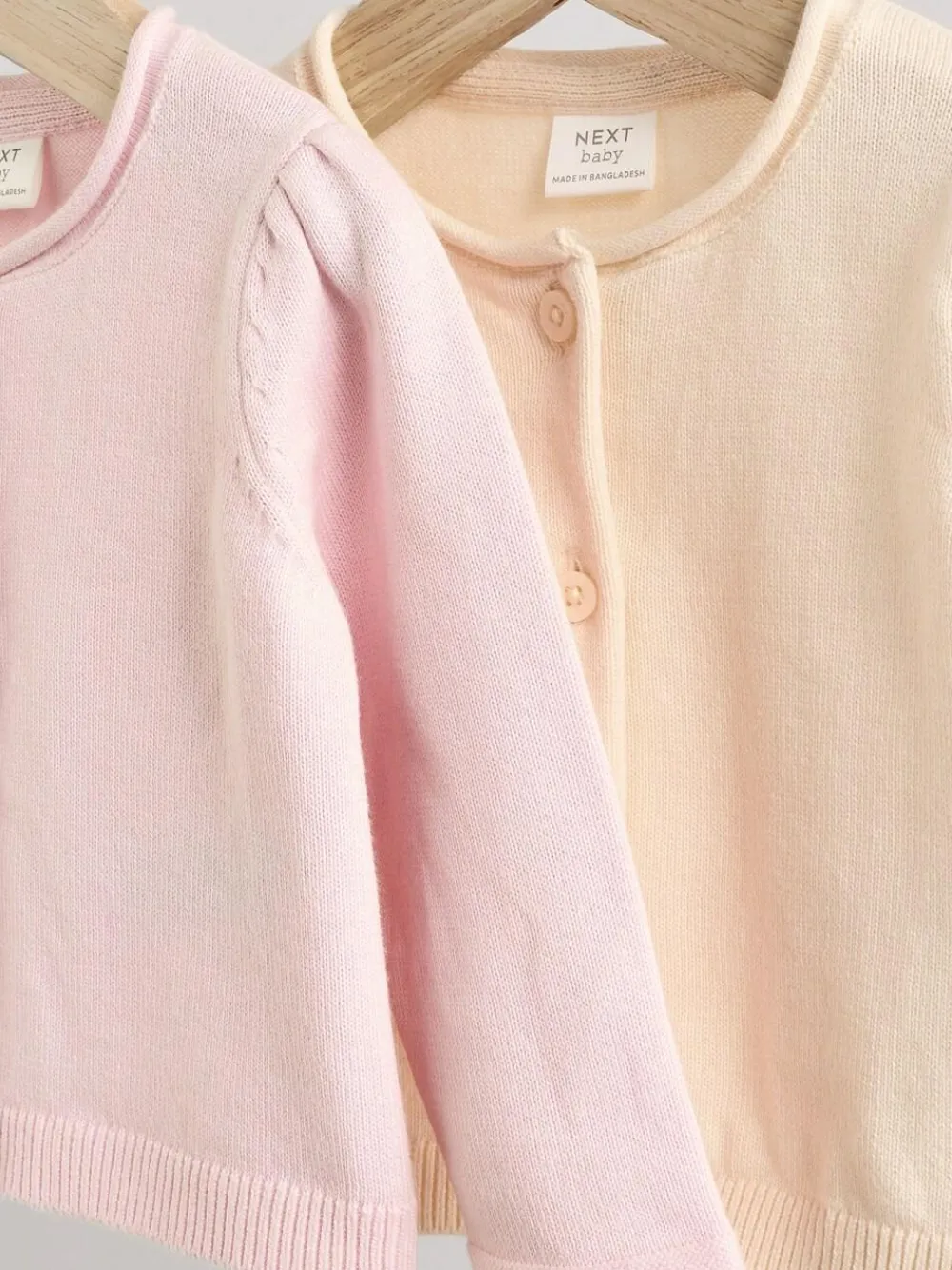 Best Next Pink/Neutral 100% Cotton Cardigans 2 Pack (0mths-3yrs)