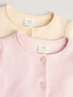 Best Next Pink/Neutral 100% Cotton Cardigans 2 Pack (0mths-3yrs)