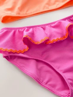 Next Pink/Orange Ruffle Bikini (3-16yrs)^ Swimwear