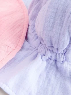 Next Pink/Purple Crinkle 2 Pack Baby Bucket Hat (0mths-2yrs)^ Hats