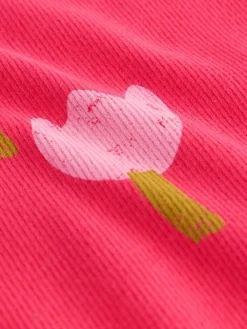 Next Pink/Red Flower Rib Long Sleeve T-Shirt (3mths-7yrs)^ Newborn Clothing|Baby Girls