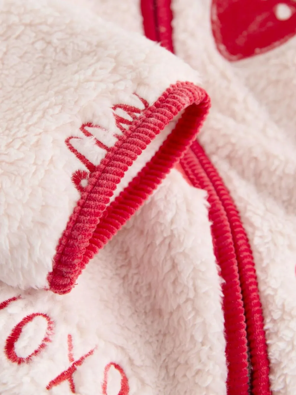 Online Next Pink/Red Heart Borg Full Zip Fleece