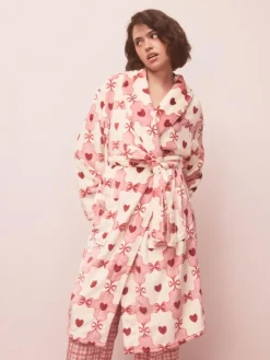 Next Supersoft Dressing Gown Pink/Red Heart