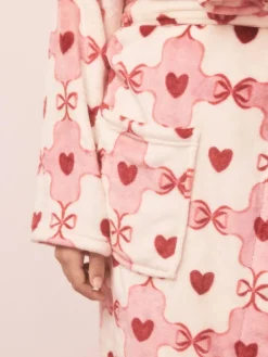 Next Supersoft Dressing Gown Pink/Red Heart