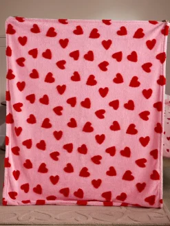 Sale Next Pink/Red Hearts Fleece Throw