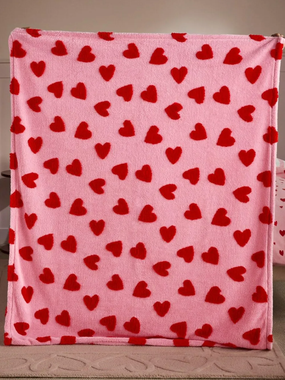 Sale Next Pink/Red Hearts Fleece Throw