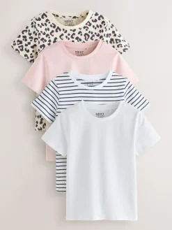 Clearance Next T-Shirts 4 Pack (3-16yrs) Pink/Stripe/Animal