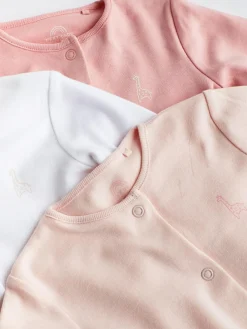 Next Pink/White 3 Pack Baby Sleepsuits (0-2yrs)^ Nightwear|Nightwear